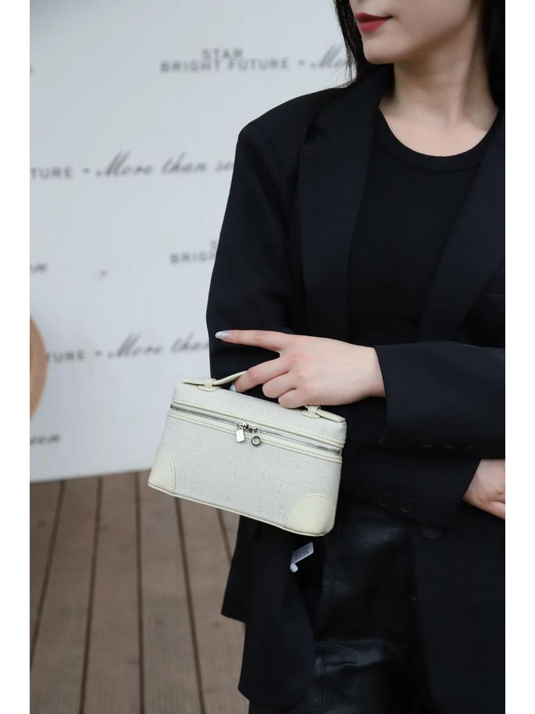 2025 Women's Canvas Patchwork Crossbody Tote - Fashionable Small Square Casual Bag