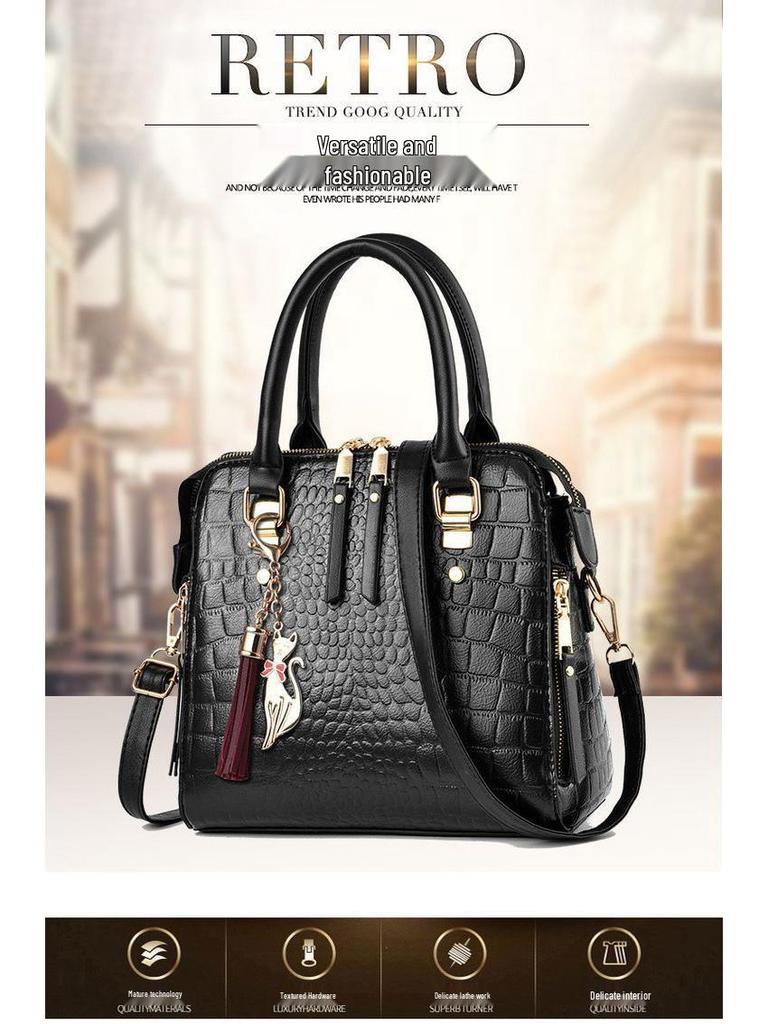 Textured Stone Pattern Korean Style Women's Crossbody Shoulder Handbag