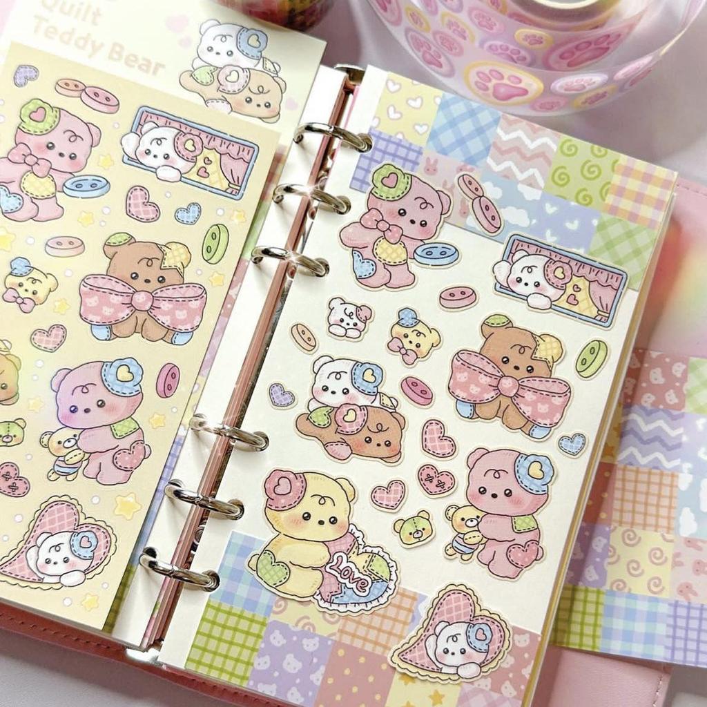 Korean Cute Cartoon Rabbit & Bear Stickers - Korean Style Guka Diary DIY Decorative Decals