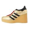 adidas Originální Gazelle Kožené Módní Šněrovací Klínové Platformové Boty Dámské Boty Zlatá 725628 AAA2M 8043