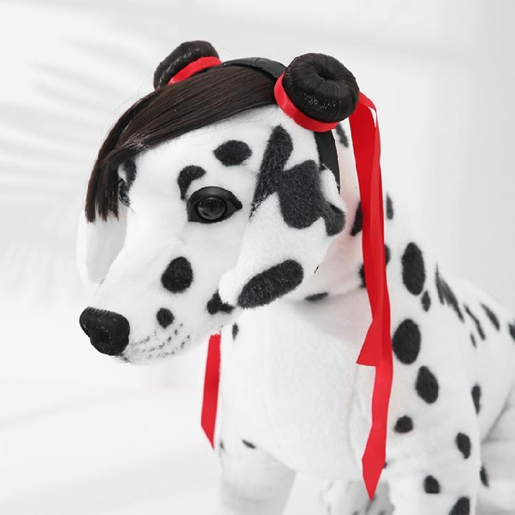 Pet Nezha Headband Dog Costume Headwear Lovely Cats Wigs Hairhoop for Halloween Party Dress Up Dog Costume Headband
