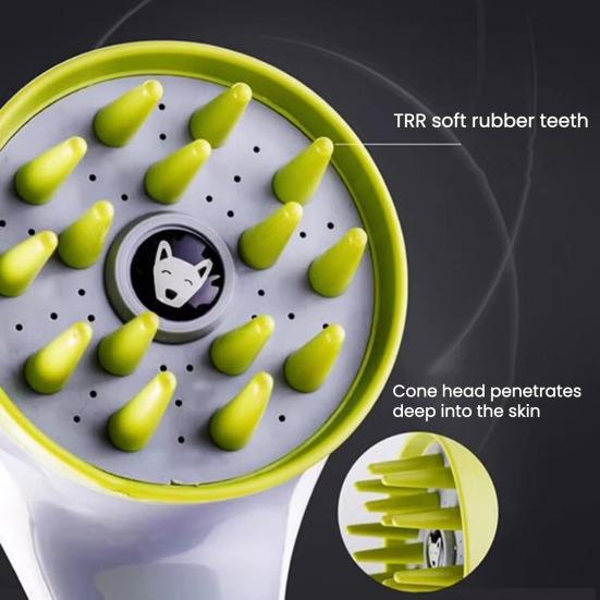 Hundeduschenaufsatz Sprüher Haustierduschkopf mit Massagebürste Sanfte Fellpflege Hundeduschbürste für Badezimmer Duscharm Hunde Katzen Badewerkzeug