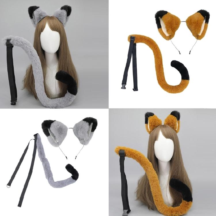 Masquerades Party Hair Hoop Animal Ear Plush Headband/Tail Girl Hair Ornaments