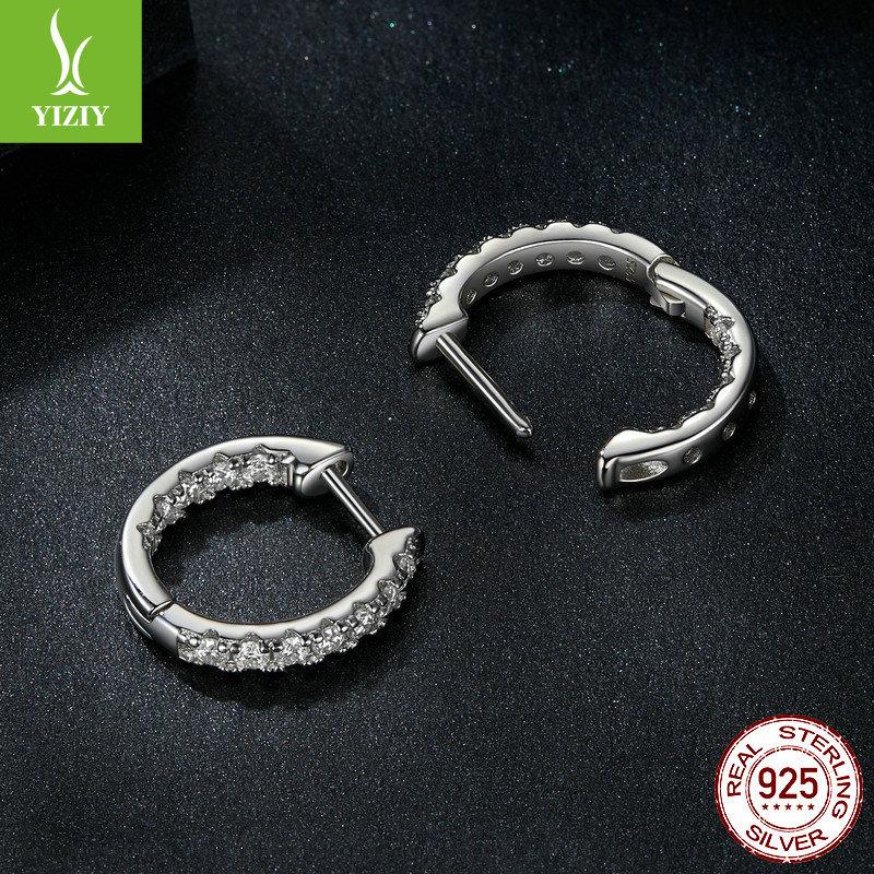 Shining Moissanite Ear Buckle Women'S Classic Luxury Versatile S925 Sterling Silver Earrings Earrings