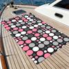 Retro Polka Dot Strandtuch – Übergröße Schnelltrocknend Sandfrei mit Rosa-, Weiß- & Graudruck für den Sommer