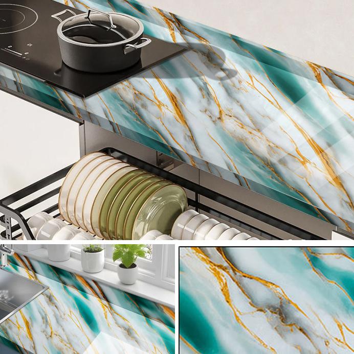 Wohnzimmer, Esstisch, Küche, Marmor-Aufkleber, Wasserdicht und Ölabweisend, Hitzebeständige Tapete, Wandfeuchtigkeitsschutz