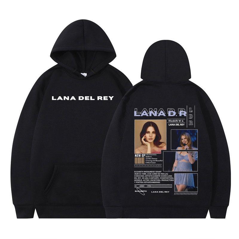 

Singer Lana Del Rey Double-sided Print Hoodie Men Women Fashion Harajuku Casual Winter Long-sleeved Casual High-quality Pullover S