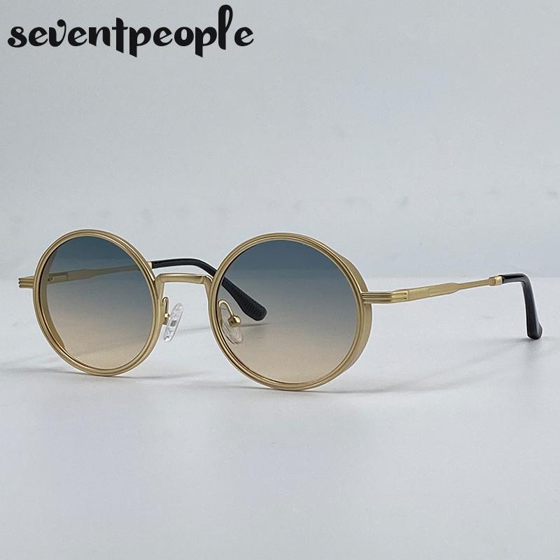 Small Frame Steampunk Round Sunglasses Women Men  Luxury Brand Vintage Punk Driving Sun Glasses UV400 Classic Metal Eyewear