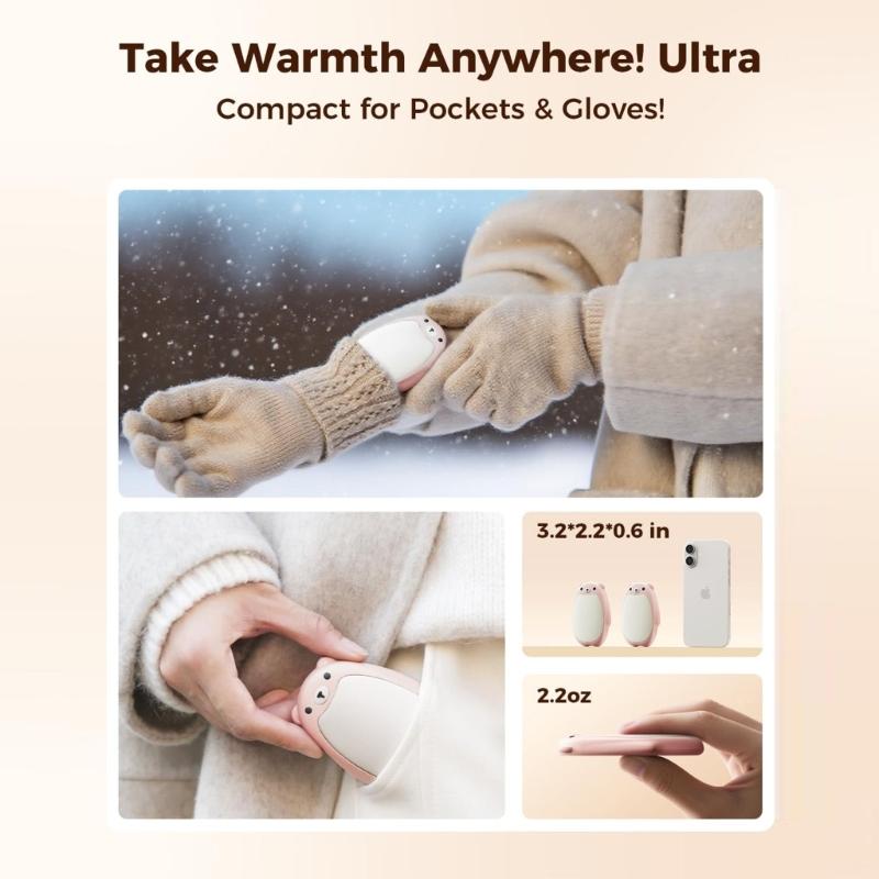 Rechargeable Magnetic Hand Warmers With 3 Adjustable Modes Delicate Portable Heating Pad For Winter Commutes Travel Safety Protection