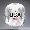 Sudadera Casual de Manga Larga con Estampado de Letras para Hombre Aniversario USA