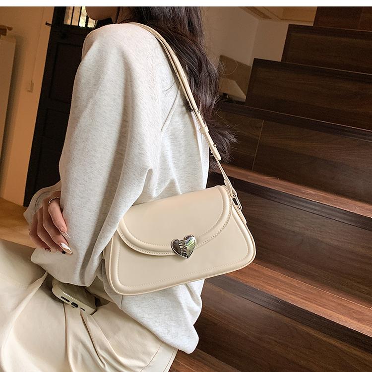 New Ladies Simple Senior Handbag Pure Colour Casual Girls Armpit Bag Fashion Sweet Single Shoulder Crossbody PU Material