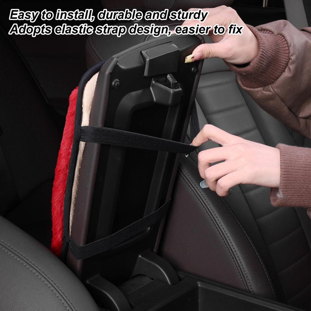 Car Armrest Cushion Automotive Center Console Plush Pad Car Center Console Cover For Truck Interior Vehicle Women Men Office