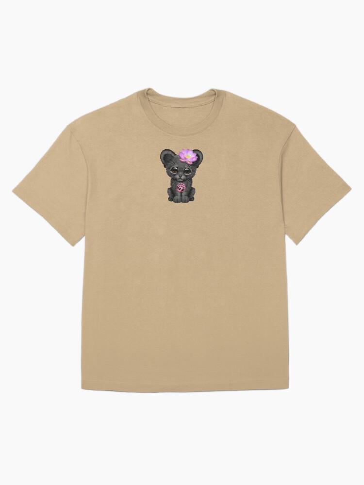 Black Panther Zen Black Panther with Pink Yoga Om Symbol Oversized Unisex T-Shirt