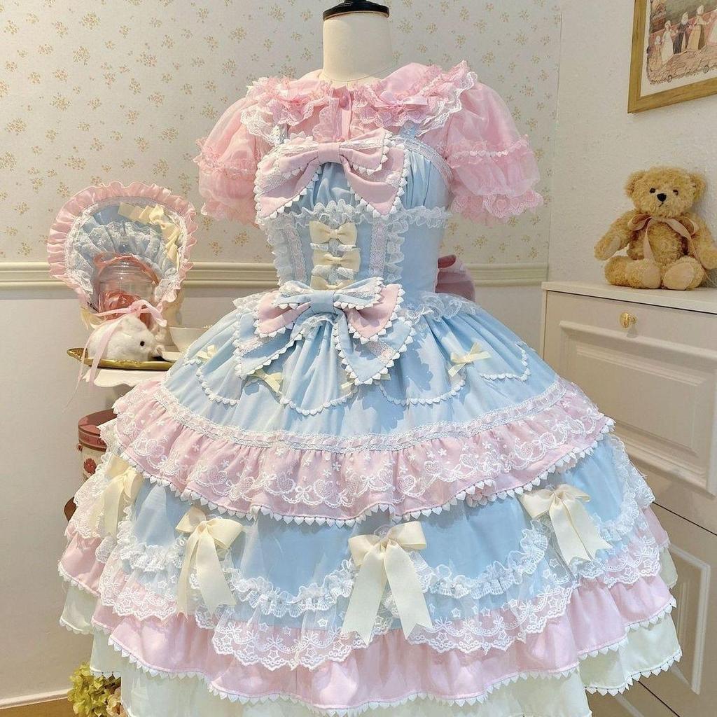 White Sugar Girl Original Lolita Summer Knit Strap Dress