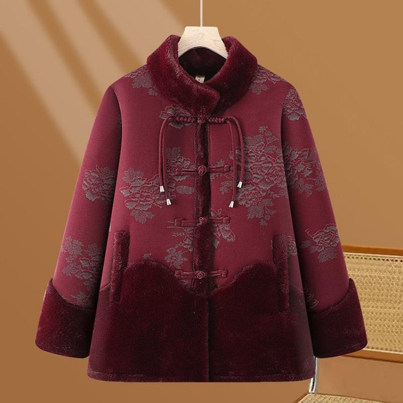 Middle-aged Elderly Winter Coat Female Mother Padded Jacket New Chinese Grandma Fashion Temperament Warm Clothes
