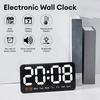Large Screen Digital Wall Clock Nordic LED Display Sound Wake Up Alarm Clock 12/24H Temperature Date Time Display Table Clock