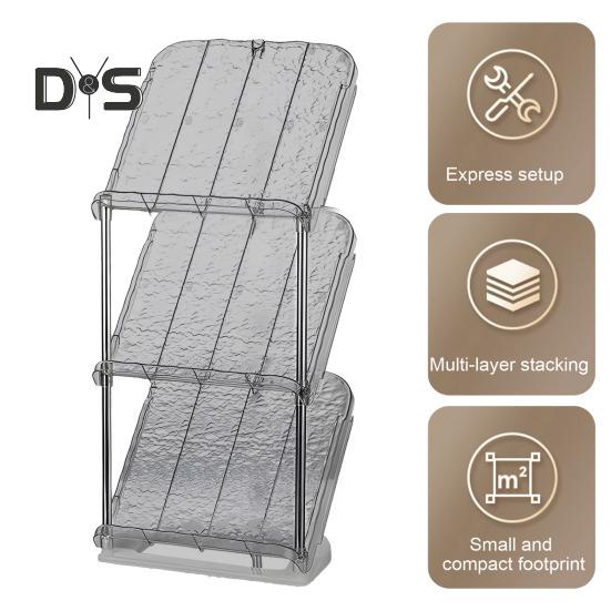 Skrånende smalt skostativ 5-lags Robust konstruksjon Enkel montering Skooppbevaringsorganisering Vertikal skohyllestativ