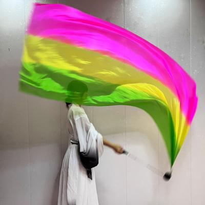 Belly Dance Veil Poi Faux Silk Scarf with Poi Ball Throwing Balls Scarf Poi Streamer Colorful Silky Flag Ribbon Streamer for Parties Dances