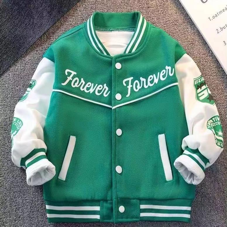 Fashion Boys Bomber Jacket Children Spring Autumn Letter Print Outerwear Kids Streetwear Varsity Baseball Uniform Coats