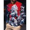Herren Langarm-T-Shirt mit 3D-Streifendruck, bequem, atmungsaktiv und vielseitiges Herren-Oberteil