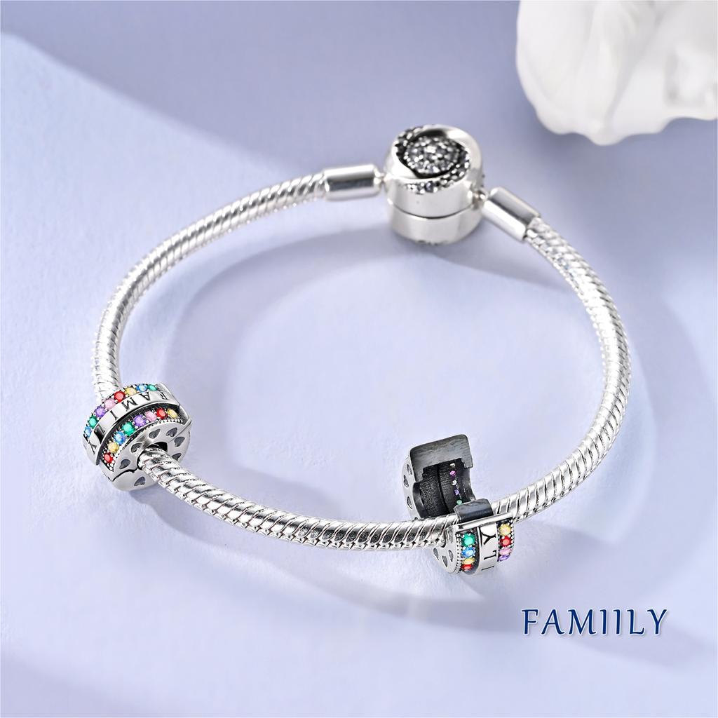 Charm Kupfer Charms Anhänger Rosa Zirkonia Pavé Runde Clipper Perlen Passend für Original Armband Halskette Charms Schmuck Geschenk