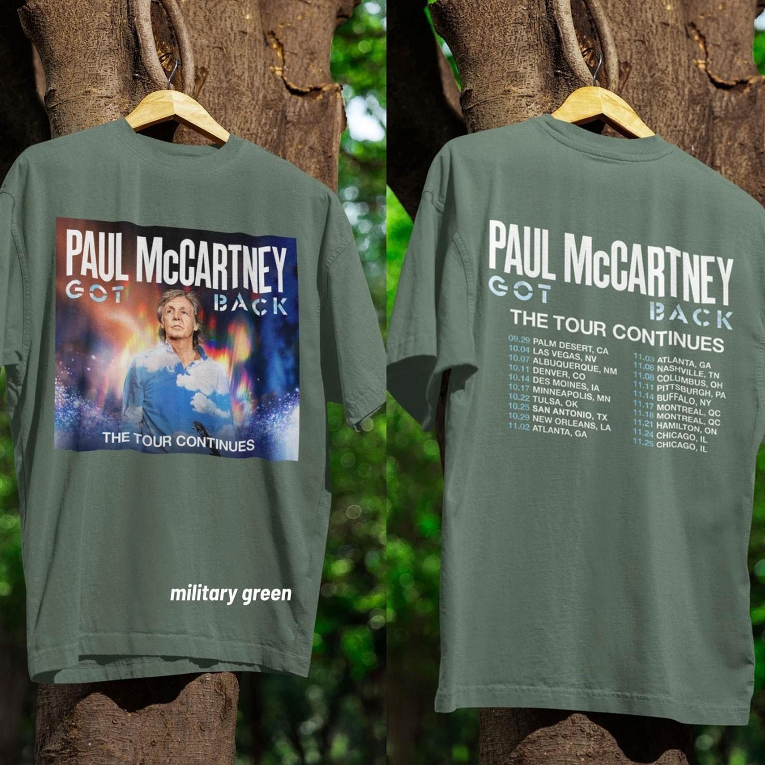 SALE Paul McCartney Got Back Tour 2025 Unisex T‑Shirt Reprint Gildan XXXXL