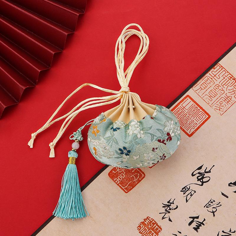 Chinese Style Purse Pouch Drawstring Women Tassel Storage Bag Multi-Color Embroidery Cloth Jewelry Pouch For Wedding Guests