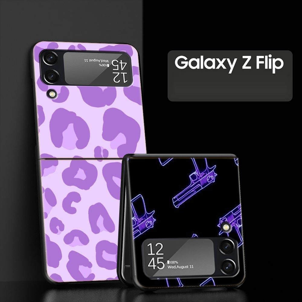 infinity on Purple Phone Case for Samsung Galaxy Z Flip 3 4 5 Folding Shell For Samsung Z Flip3 Flip4 Hard Fundas Bumper Cover