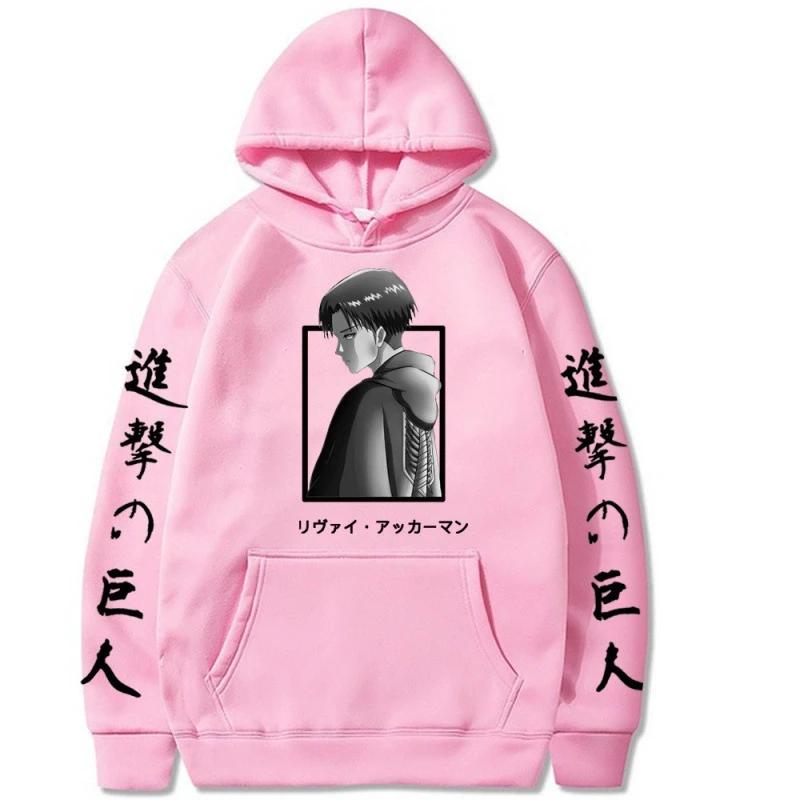 Anime Attack On Titan Levi Ackerman Print Hooded Men Women Classic Hoodies Oversized Sweatshirt Harajuku Unisex
