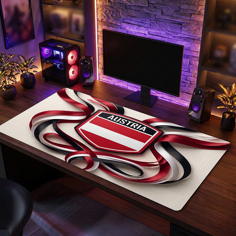 Austria Football Crest Mouse Pad, Extended Non Slip Rubber Desk Mat for Gaming Office Laptop Fan Gift