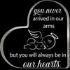 Minnesgåva för missfall - Vintage Bordsdekoration med "Du kom aldrig i våra armar" & "Men du kommer att finnas i våra hjärtan", Sympatigåva f