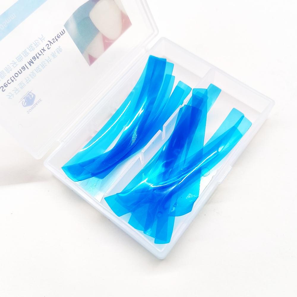 15pcs/50pcs Dental Contoured Anterior Matrix Blue Transparent Anterior Polyester Strip Thickness 0.05mm Dental Materials