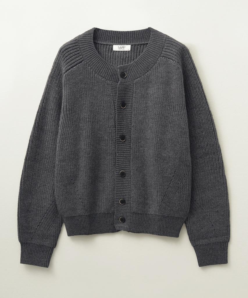 Lmood New Prep Wool Crew Neck Cardigan ( 2 Colors )