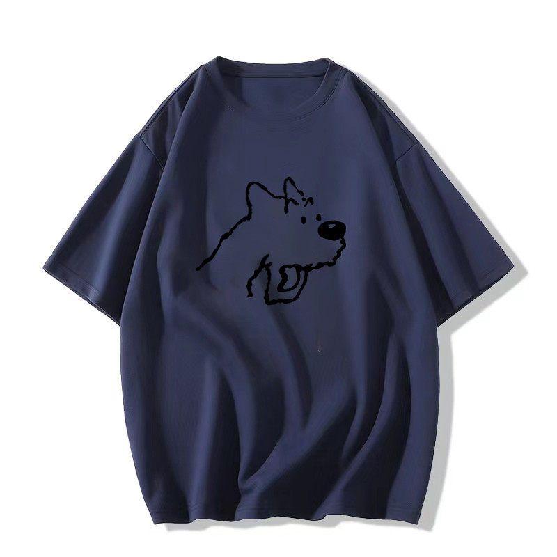 Plus-Size Women's Pure Cotton Short-Sleeve T-Shirt, New Summer Style, Gray, Stylish American-Style Loose Fit, Large Size Half-Sleeve Top