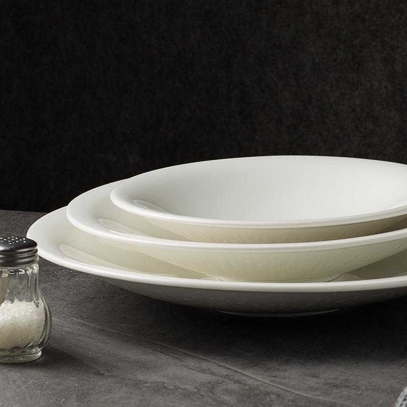 Simple Reverse Side Western Plate, Light Luxury Pasta Plate, Home Vegetable Plate, Hotel Self-Service Disc, Commercial Salad Dessert Plate