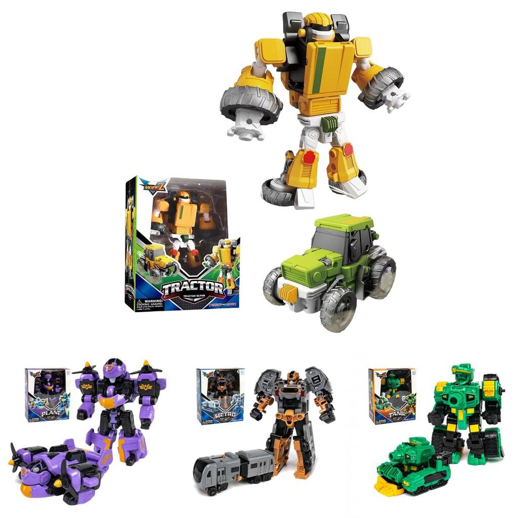 Robot Trasformabile in Auto Action Figure Giocattolo Cartone Animato Collezionabile Con Puzzle di Assemblaggio Materiale Plastico