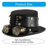 Victorian Industrial Cosplay Hat with Removable Goggles PU Leather Headwear For Adult Men Women Stage Performances