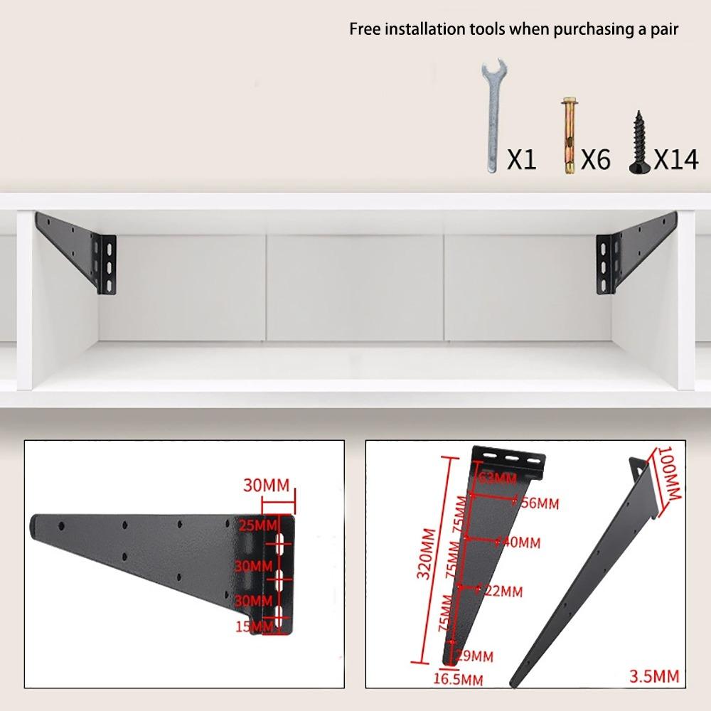 

Металеві плаваючі кронштейни для полиць Надміцні трикутні кронштейни для полиць Замінна підтримка настінної полиці 32cm