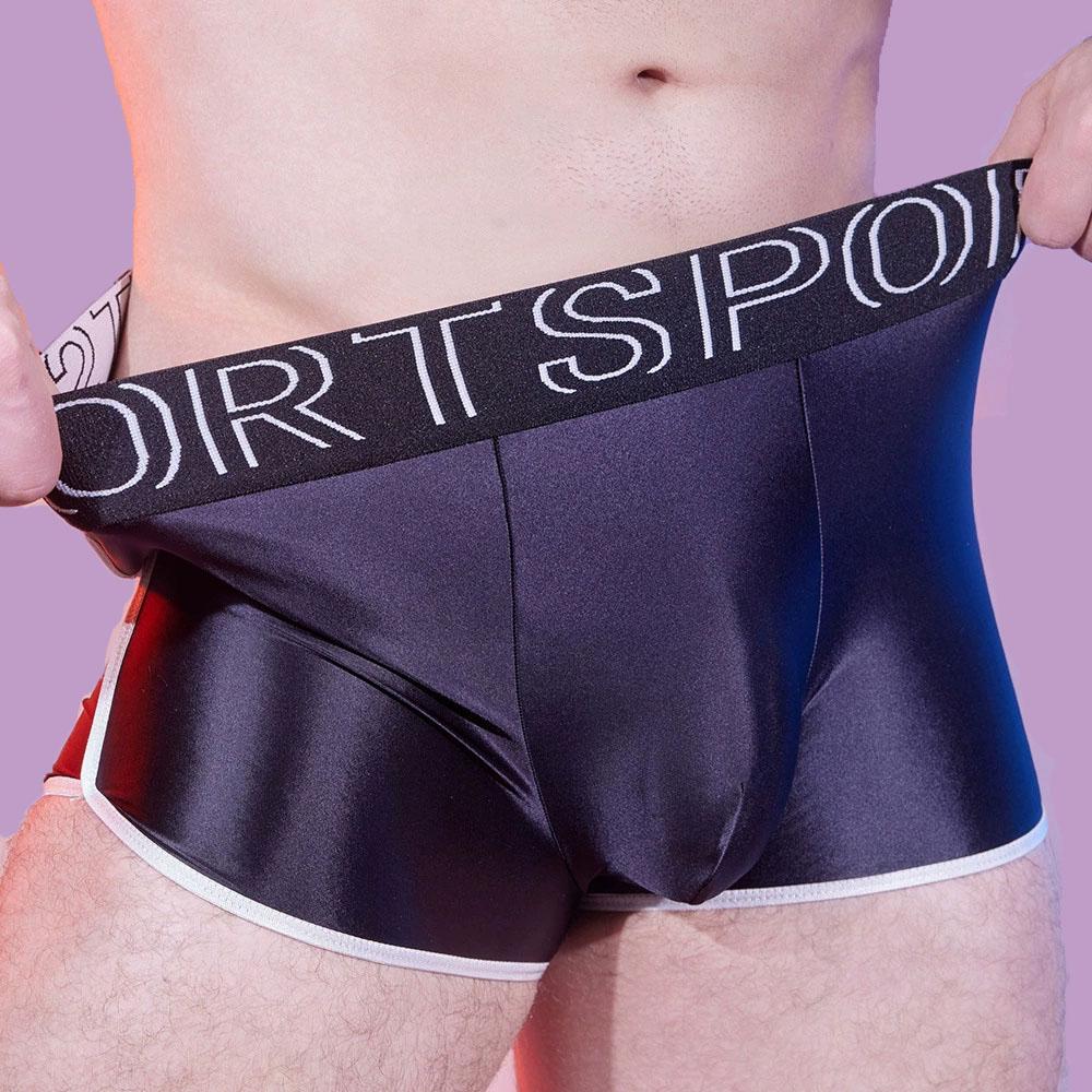 High Elastic Satin Shiny Men Panties Big U Bulge Pouch Sheath Breathable Boxer Thin Fashion Man Underwear Lift Butt Lingerie