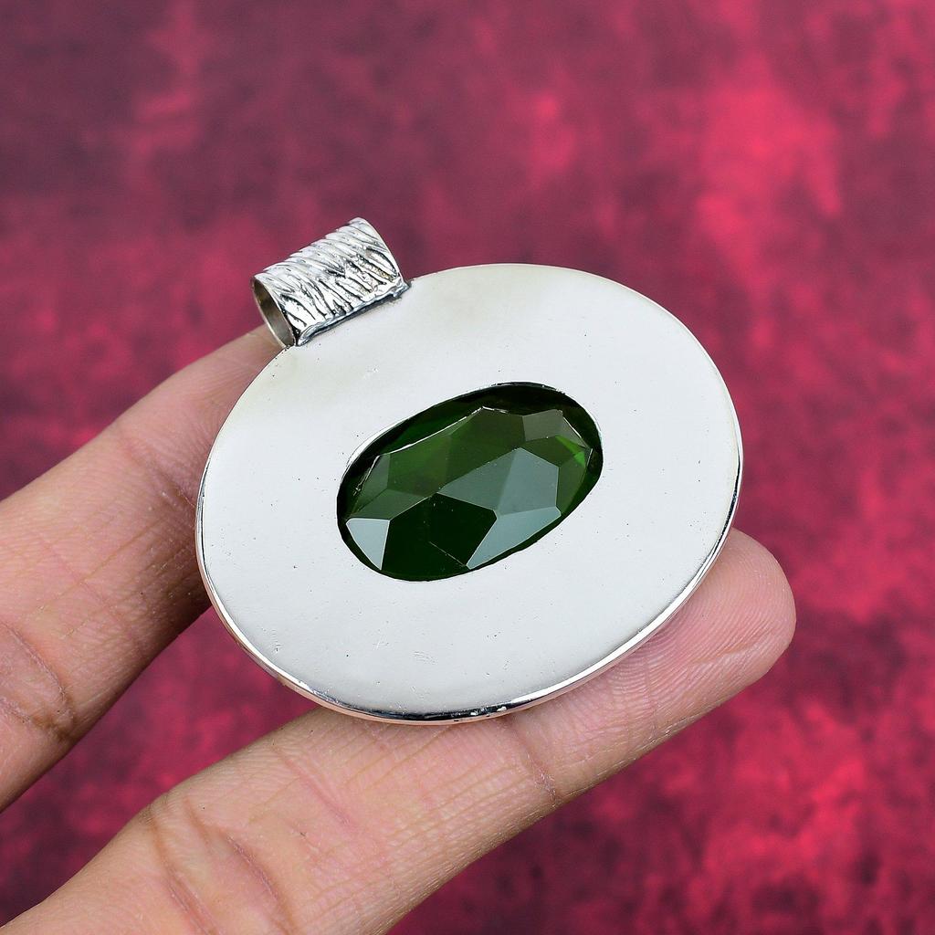 Peridot Pendant Gemstone Jewelry, 925 Solid Sterling Silver Pendant, Handmade Jewelry Birthstone Pendant, Gift For Him