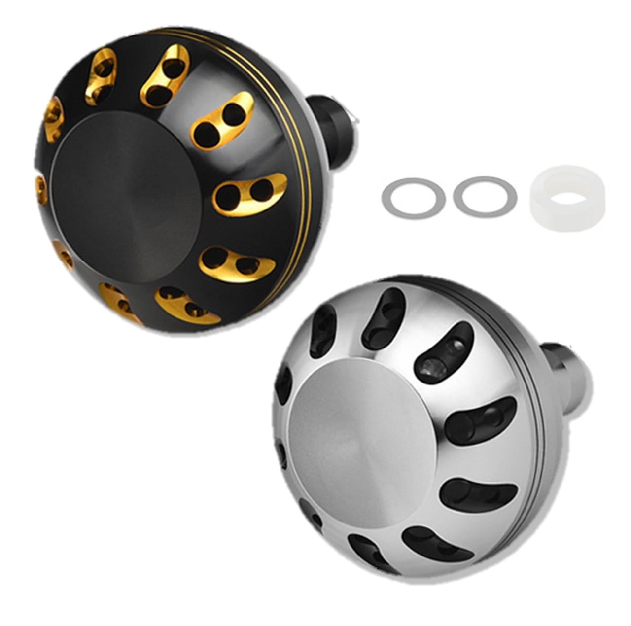 

APAGAI of Aluminum Power Handle Knob Replacement for Shimano and Daiwa Spinning Fishing with Adjustable for Big Game Long and Fast Retrieving Black