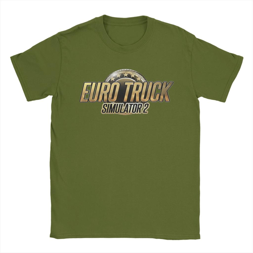 Game Euro Truck Simulator 2 Men T Shirts  Leisure Tees Short Sleeve Round Collar T-Shirts Cotton Summer Tops