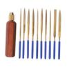 11Pcs Small File Set Alloy Jewelers Files Woodworking Metal Wood Plastic Carving Tool Rosewood Hex