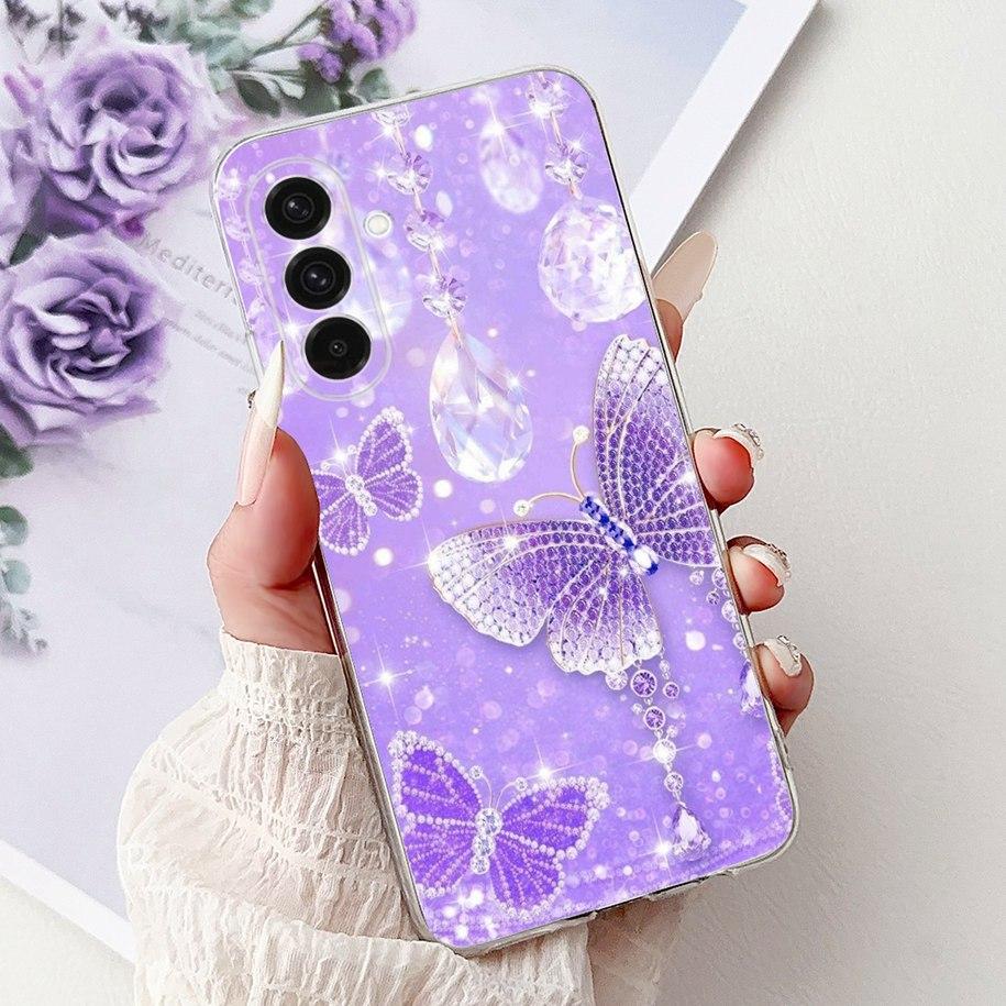 For Samsung Galaxy A56 5G Case SM-A566B Cover New Fashion Flower Butterfly Soft Silicone Phone Case For Galaxy A26 A36 5G Fundas