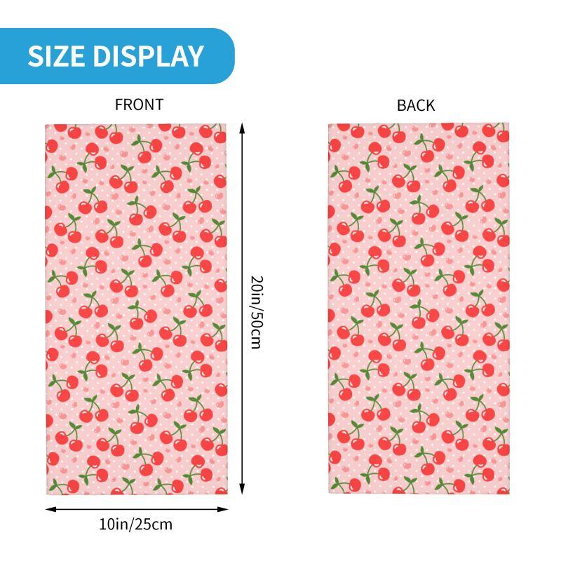 Red Cherry Pink Hearts Bandana Neck Warmer for Women Men Hiking Ski Scarf Gaiter Windproof Dustproof Wrap Face Cover Headband
