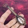Wild Horse Magnesite Natural Gemstone Pendant Guitar Copper Wire Wrapped Pendant