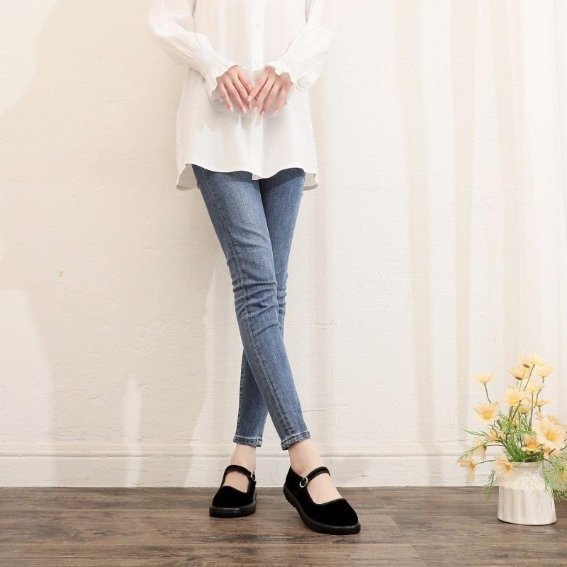 Cloth shoes women's soft sole comfortable velvet black one-word buckle hotel waiter cleaning work cloth shoes