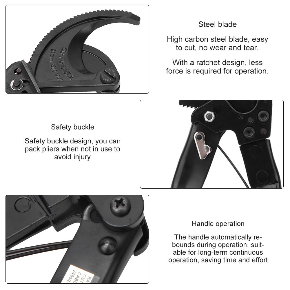 HS 325A Ratchet Cable Cutter Insulated HCS Copper Aluminum Cutting Tool 240mm   less than br more than (HS 325A )