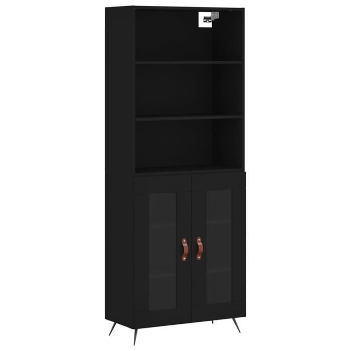VidaXL Highboard Black 69.5x34x180 Cm Engineered Wood 3189286