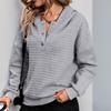 TikTok Women's Textured Hooded Long Sleeve Sweatshirt - Autumn/Winter 2026 European American Loose Casual Top